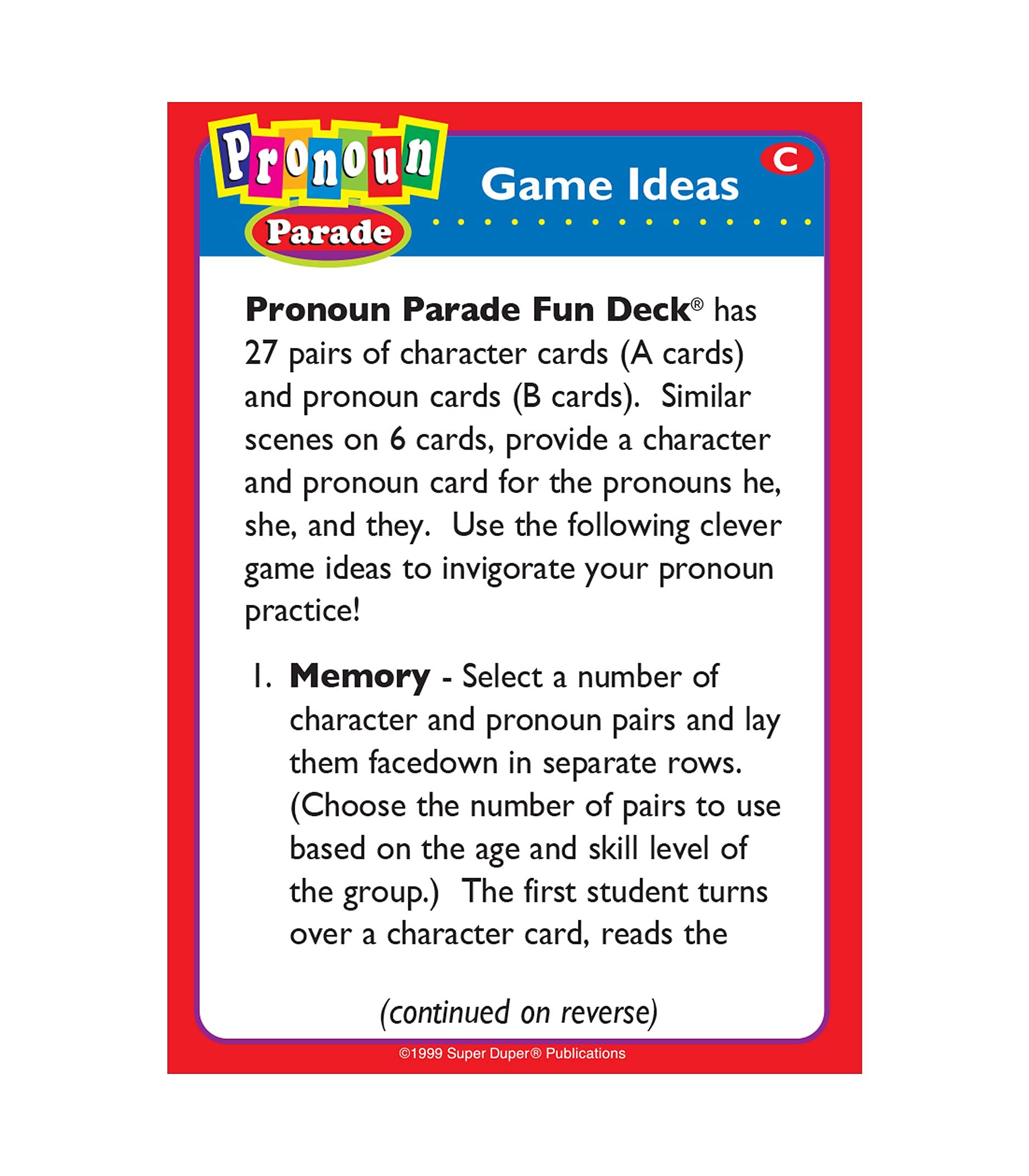 Buy Super Duper Publications | Pronoun Parade Flash Cards | Grammar and ...