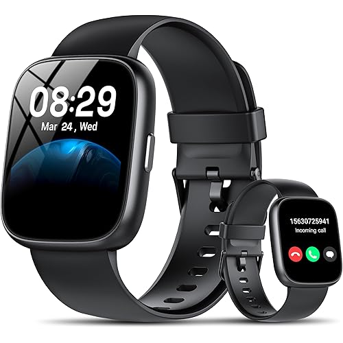 Smart Watch with Alexa Built-in, 1.83" HD Touchscreen Fitness Tracker with Bluetooth Calling, Fitness Watch with Heart Rate/Sleep Monitor, 120+ Sports Modes, IP68 Waterproof Smartwatch for Android iOS