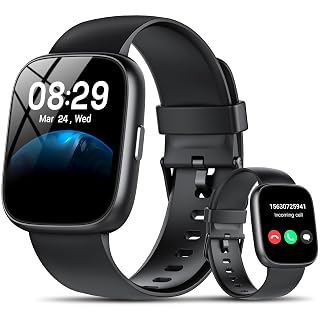 Smartwatch Herren Damen, 1.83" Smart Watch mit Bluetooth Anrufen/Alexa, 100+Sportmodi Fitnessuhr mit Herzfrequenz/Schlafmonitor/Schrittzähler, IP68 Wasserdicht Fitness Tracker Sportuhr für Android iOS - Amazon product rated Grade A