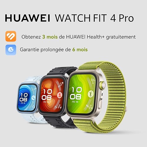 HUAWEI WATCH FIT 4 Pro Smartwatch, Ultra Thin, 1.82" Sapphire Glass, Titanium Alloy Bezel, Health Management, ECG, Up to 10 Days Battery Life, For Android and iOS, Extended 6 Months Warranty, Black - 2
