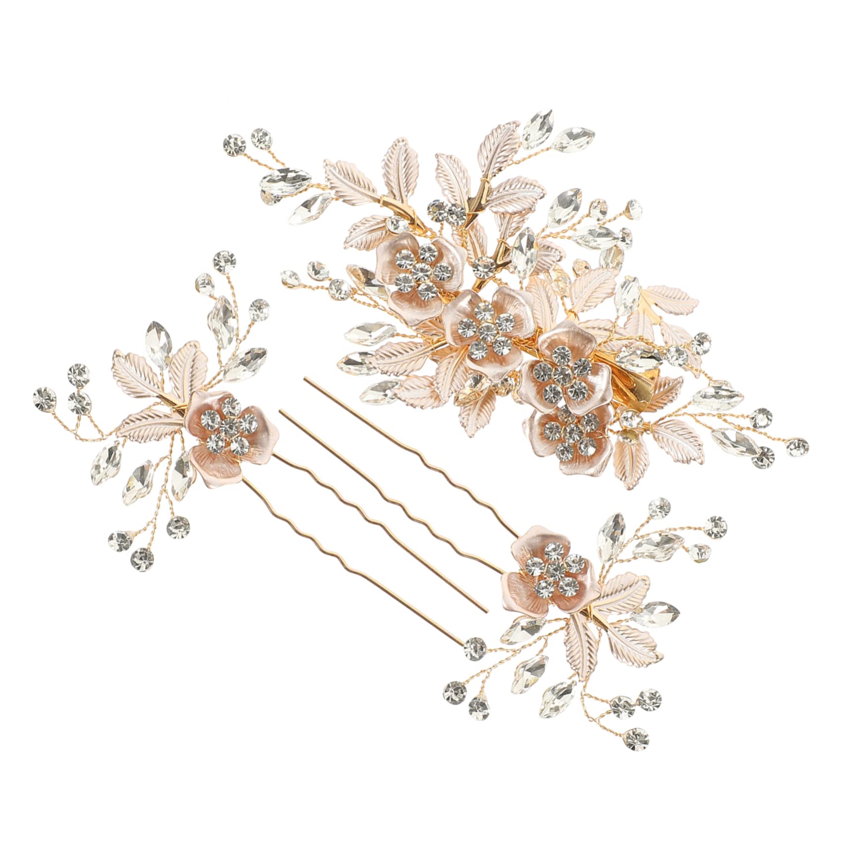 minkissy 3sets Accessori Per Sposa Fermagli Per Con Fiori e Perle Eleganti Gioielli Per Matrimonio Perfetti Per Cerimonie e Occasioni Speciali