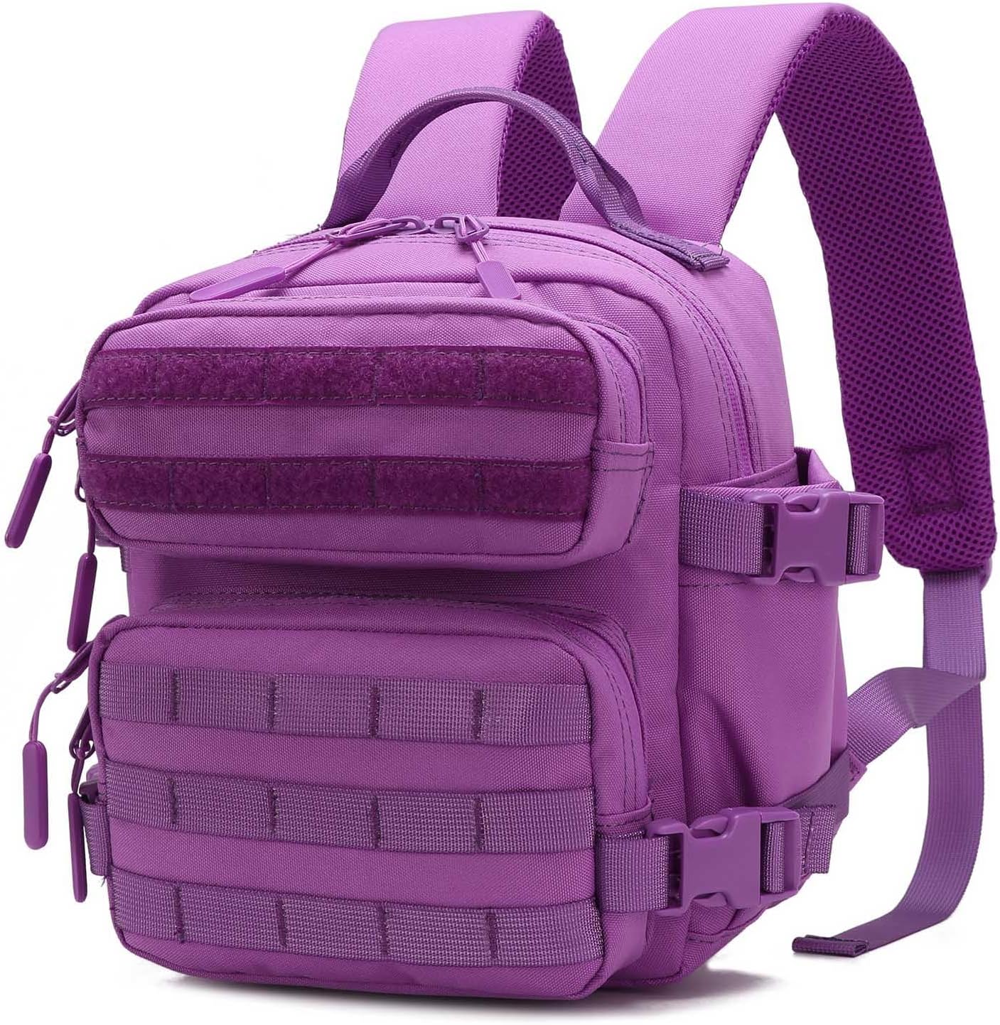 Mini Tactical Backpack for Women, Small Gym Backpack 9L for Woman of Travel, Camping Hiking(Purple)