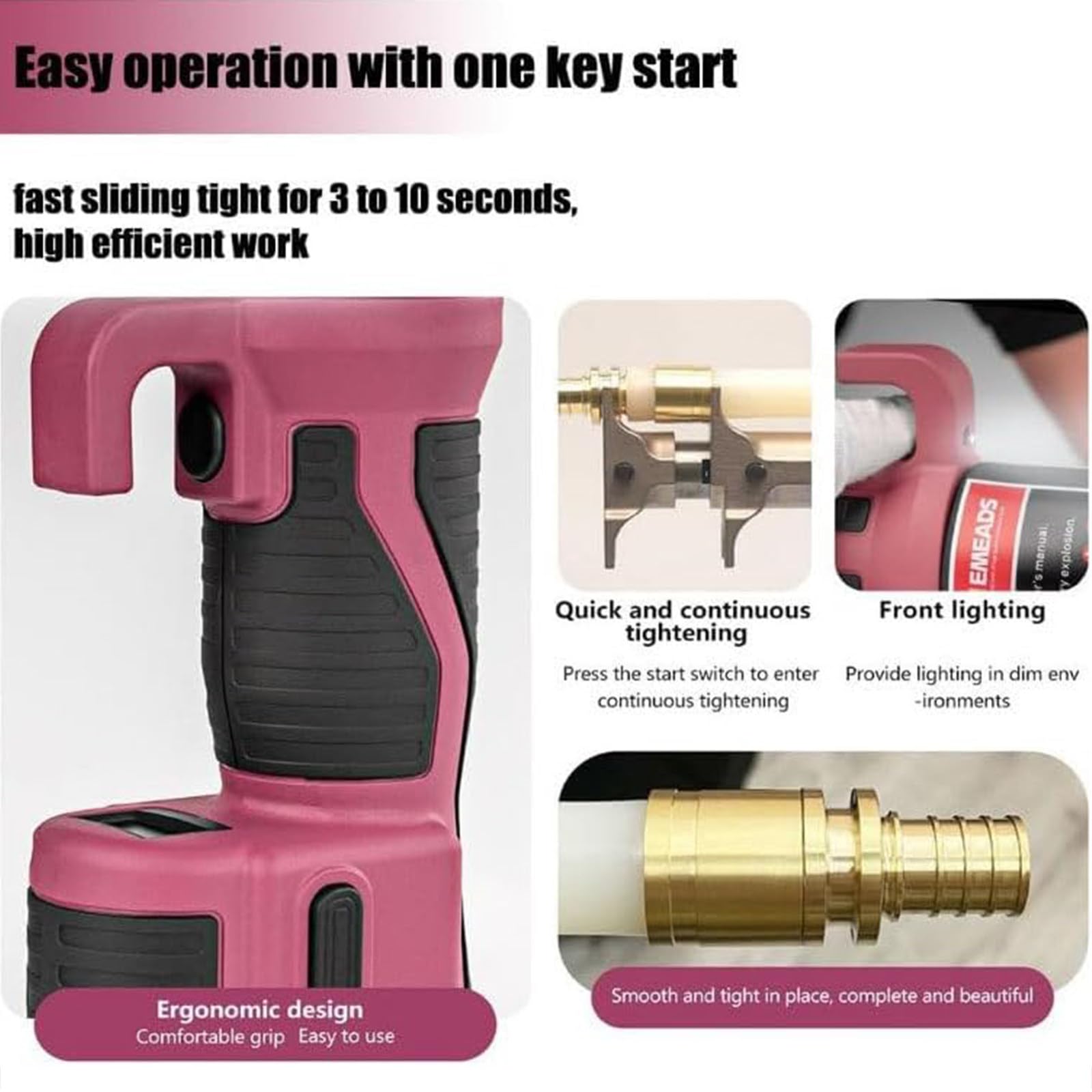 Herramienta de sujeción PEX, expansor eléctrico 2 en 1 para tuberías de plomería: expanda y engarce tuberías PEX/tuberías Multicapa, Accesorios de 16-32 mm, 16-25 mm