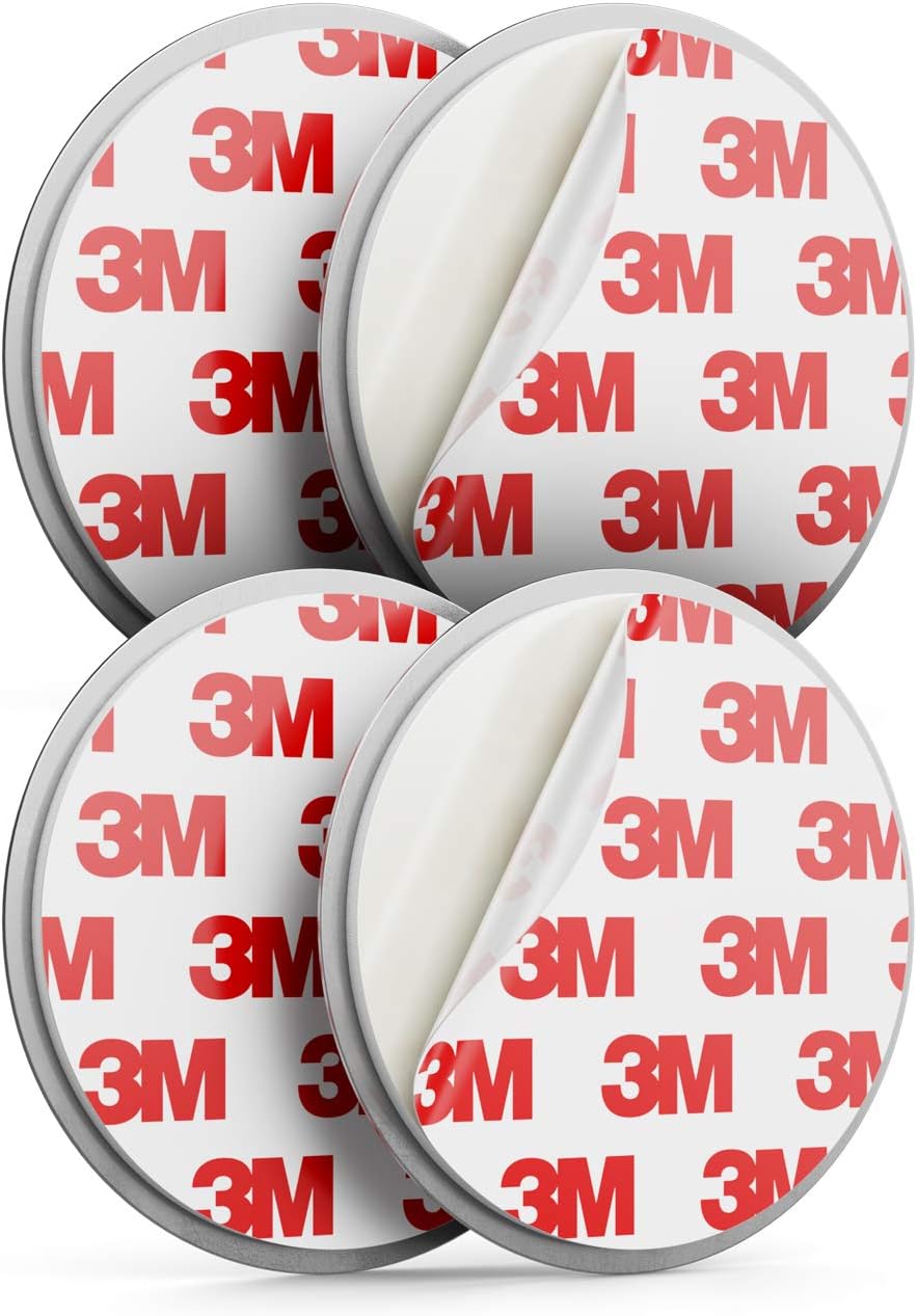 deleyCON 2x Magnetic Smoke Detector Mount Magnetic Attachment Smoke Detector Self-Adhesive Magnetic Fixture Adhesive Surface Diameter 65mm