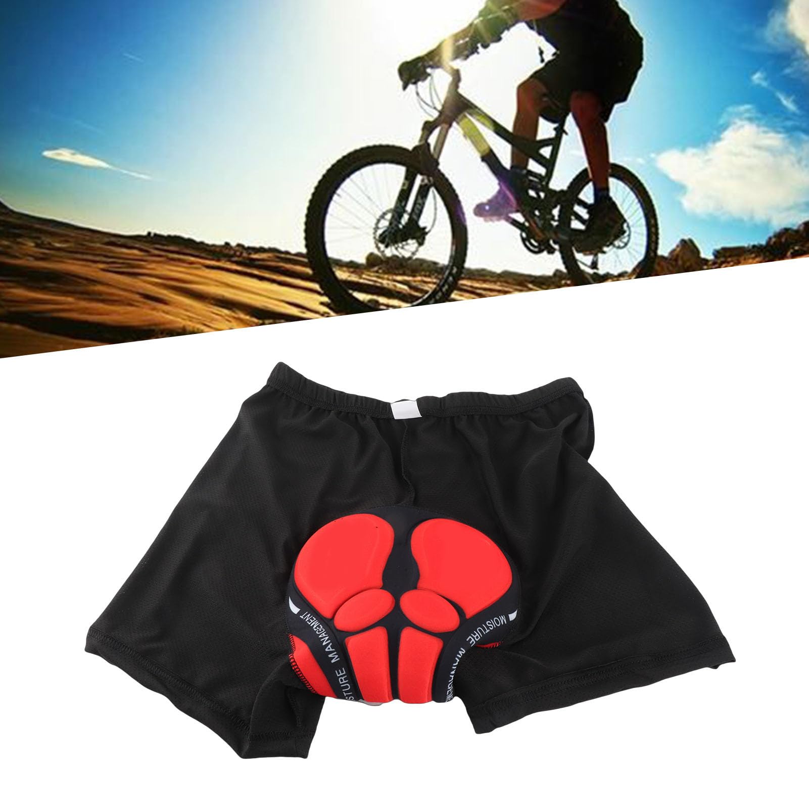 Tbest Spodenki rowerowe, bielizna rowerowa, bielizna rowerowa 3D, wyściełana, silikonowa, oddychające, szybkoschnące, do roweru górskiego, dla mężczyzn i kobiet, czarne
