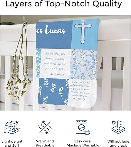 Miniatura 4 de MDPrints - Mantas de bebé personalizadas para niños, manta de bebé personalizada con nombre, regalo de guardería para recién nacidos, forro polar de