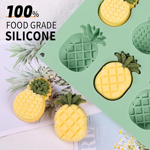 Miniatura 5 de Moldes de silicona de 8 cavidades, piñas, divertidas piñas para bandejas de cubitos de hielo, caramelos de chocolate, crayón, bomba de grasa Keto,