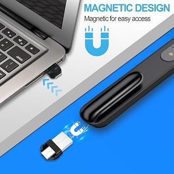 USB & Type-C 2 in 1 Clicker for Powerpoint 2.4GHz Hyperlink Volume 328FT Wireless Presenter Remote PPT PowerPoint Clicker Presentation Clicker for Powerpoint Computer Laptop Mac