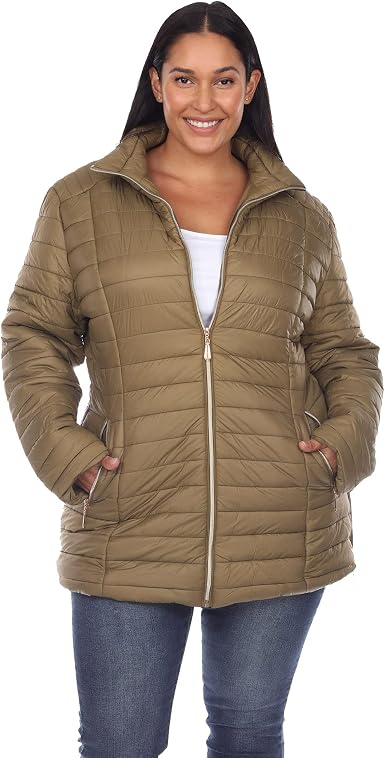 Amazon.com: White Mark Abrigo acolchado para mujer, talla grande, con  cierre de cremallera y bolsillos laterales con cremallera : Ropa, Zapatos y  Joyería