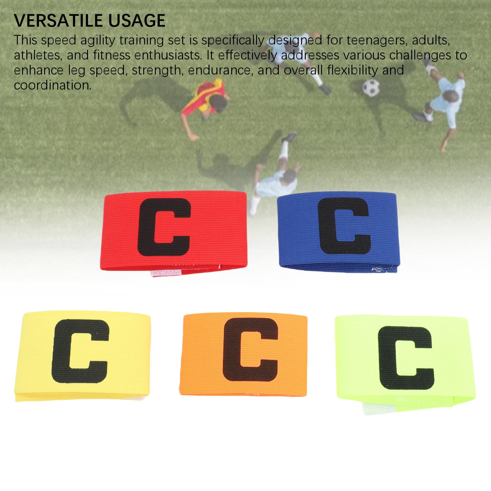 Srliya Set di Attrezzature per Allenamento di velocità con Scala di agilità con Coni di Calcio con Scala di velocità Ombrello da Corsa Attrezzatura per Allenamento Fitness per Calcio