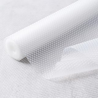 12 Inches x 20 FT Non-Adhesive Shelf Liner Water Resistant Oil-Proof Thickened Easy to Clean and Cut Drawer Mats for Refrigerator, Desk, Cabinet, Kitchen