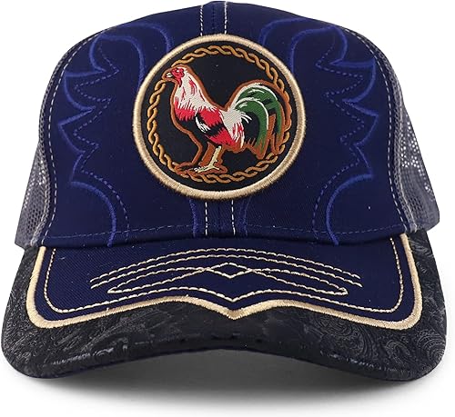 Miniatura 2 de Trendy Apparel Shop Gorra de béisbol bordada de malla de camionero con gallo