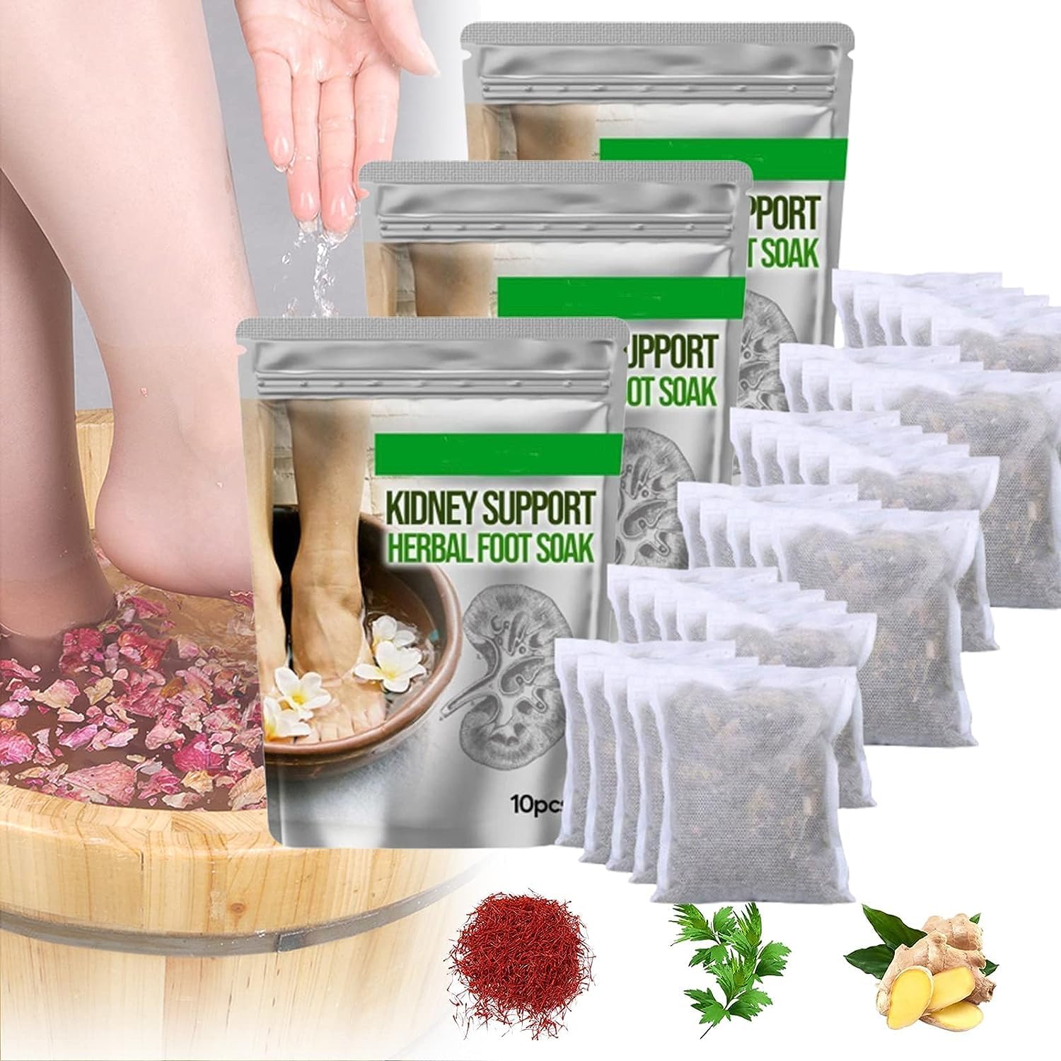 Kidney Support Herbal Foot Soak, Lymphatic Ginger Foot Soak