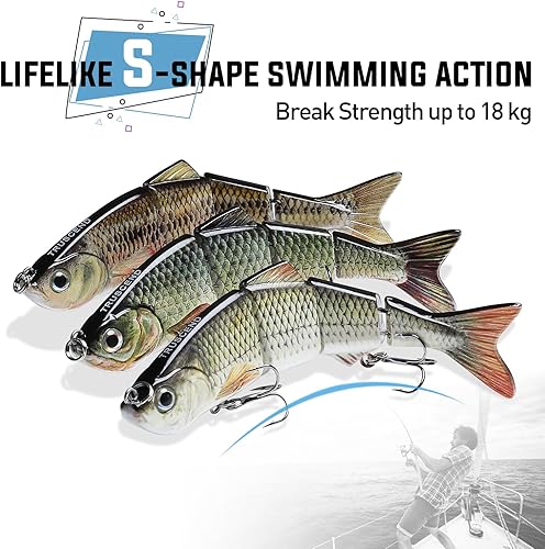 Miniatura 64 de TRUSCEND Swimmax - Señuelos de pesca realistas para agua salada y agua dulce, para trucha lucioperca, lucio, salmón azul, cebo, pesca de lubina, A-4