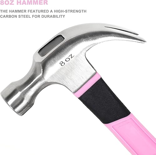 Miniatura 4 de FASTPRO Kit de herramientas rosa de 14 piezas, juego de herramientas de mano para mujeres, herramientas domésticas para mantenimiento y reparación