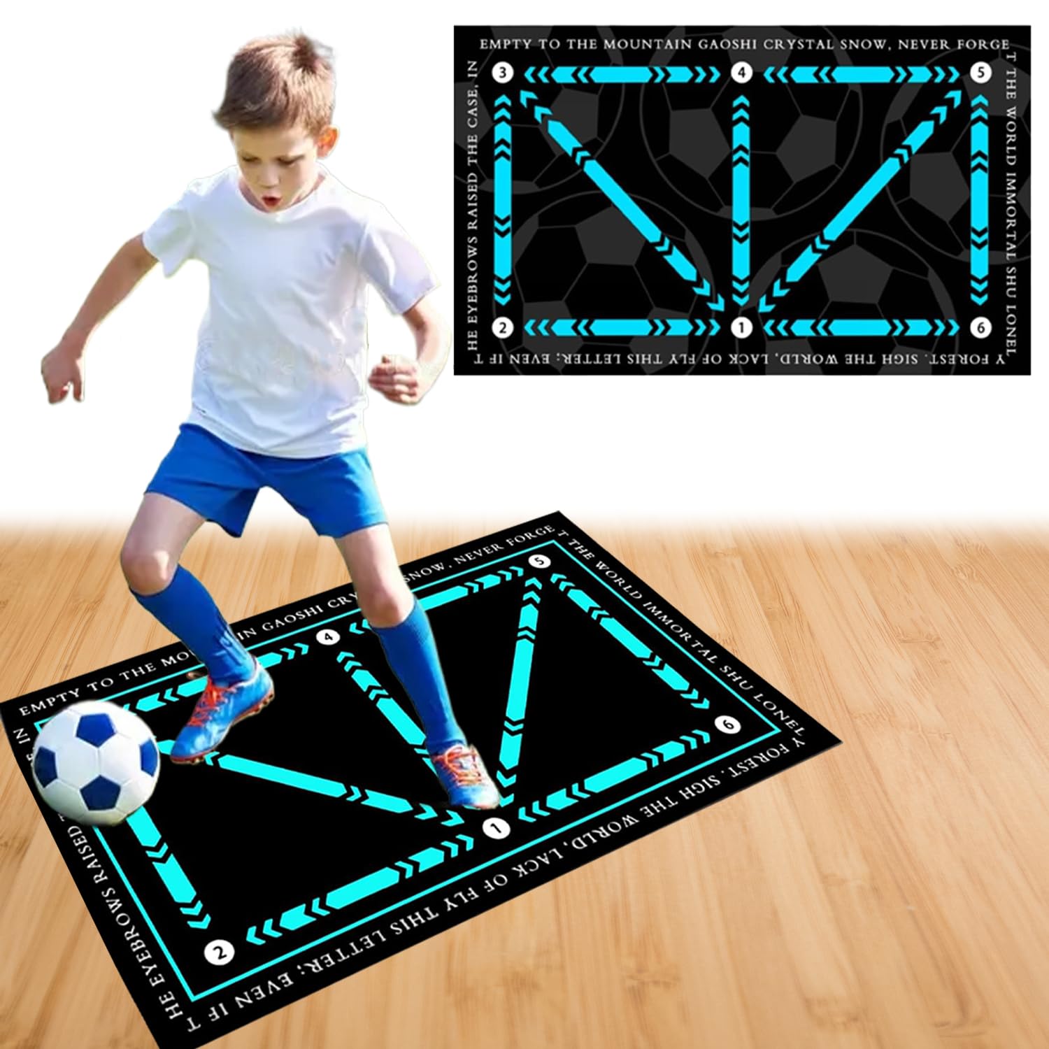 Alfombrilla de entrenamiento de fútbol, Tapete de Entrenamiento de Pasos de Fútbol, Alfombrilla de Entrenamiento Antideslizante, Esterilla de entrenamiento de fútbol, 60x40 cm, Tapete de Fútbol