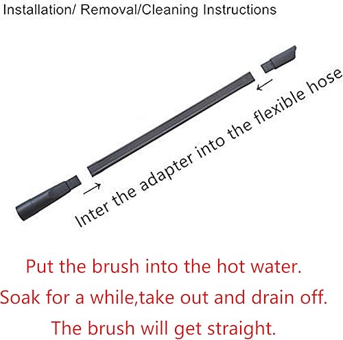 Miniatura 5 de EZ SPARES Kit de herramientas de cepillo flexible para hendidura de 25 pulgadas para todas las mangueras de vacío de 1-14 pulgadas o 1-38 pulgadas