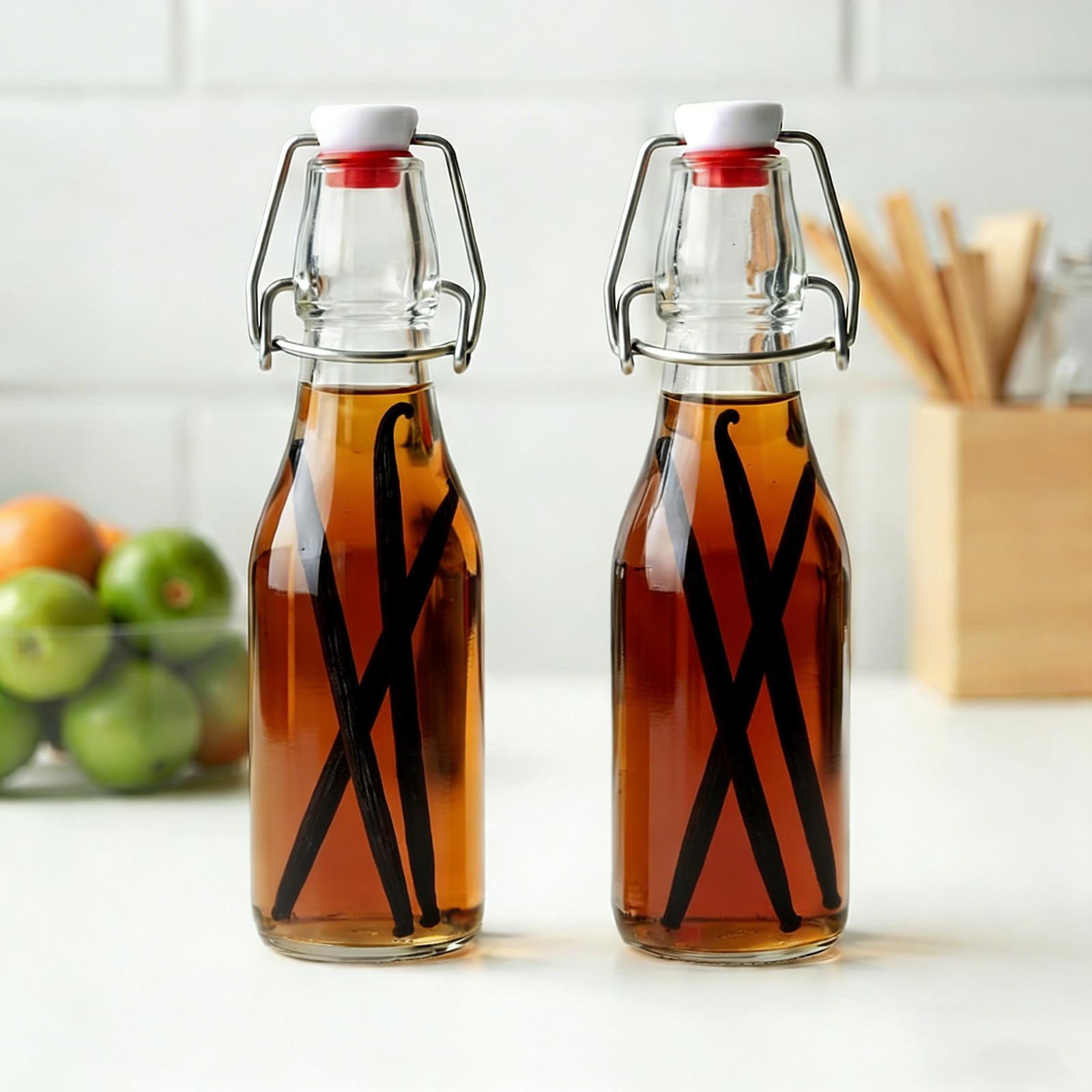 Amazon.com: Ahute 鞦韆頂部玻璃瓶,Kombucha 水瓶8 盎司(約226.8 毫升
