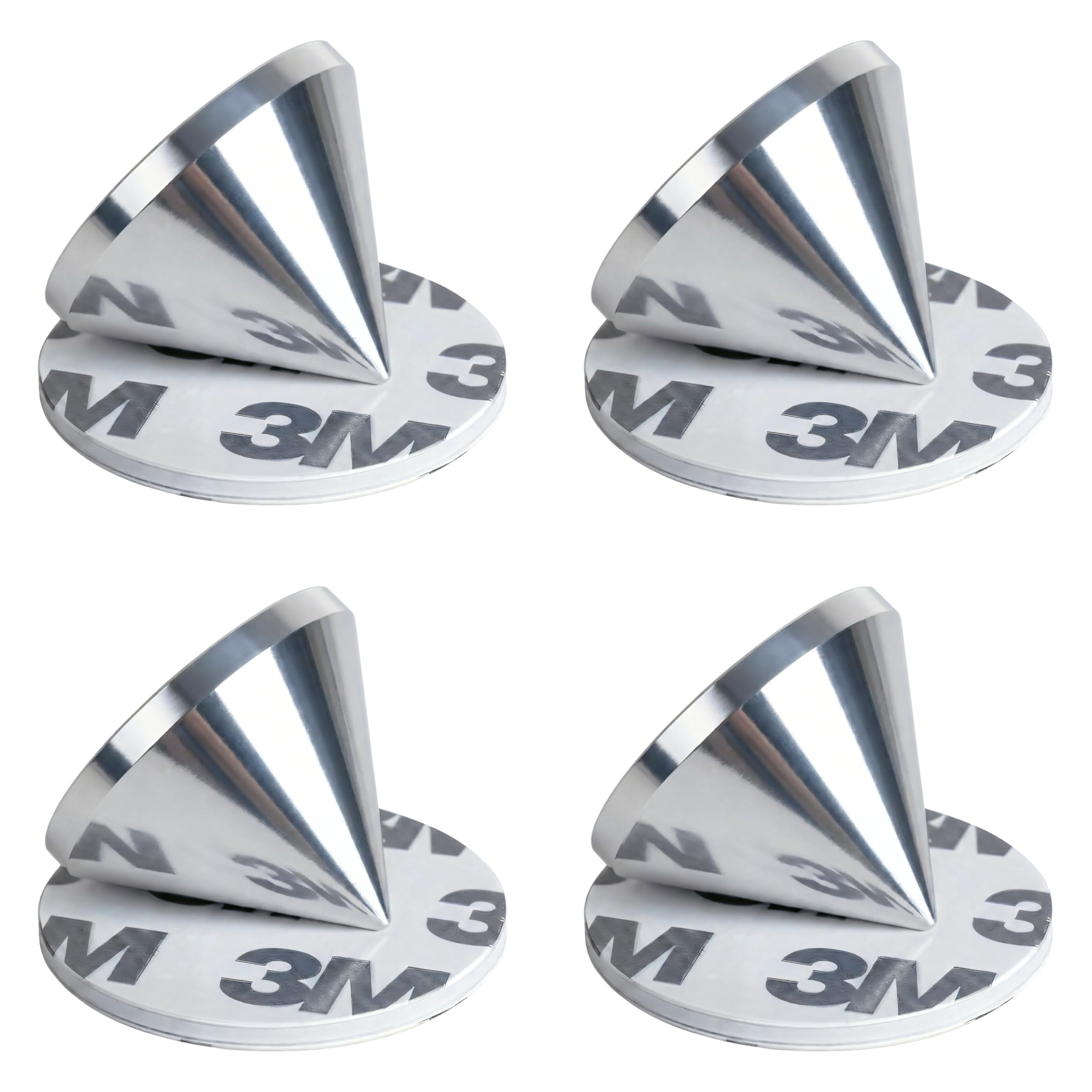 PrecisionGeek Aluminium Haut-Parleur Pointes de découplage/Cônes + Cercles 3M Coussinets en Mousse EVA
