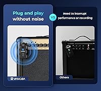 Vista 2 de Vangoa Sistema de guitarra inalámbrica con estuche de almacenamiento, audio recargable de 2.4 GHz, guitarra inalámbrica con enchufe silencioso, 4