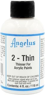 Angelus 2-Thin Acrylic Paint Thinner 4oz - Perfect for Airbrushing Leather, Canvas & Flexible Paints
