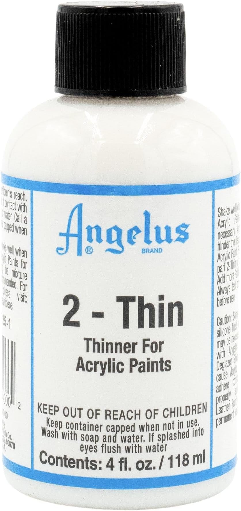 - Angelus 2-Thin Acrylic Paint Thinner, 4 fl oz – Ideal for Thinning Acrylic Paints for Airbrush and other Acrylic Applications​