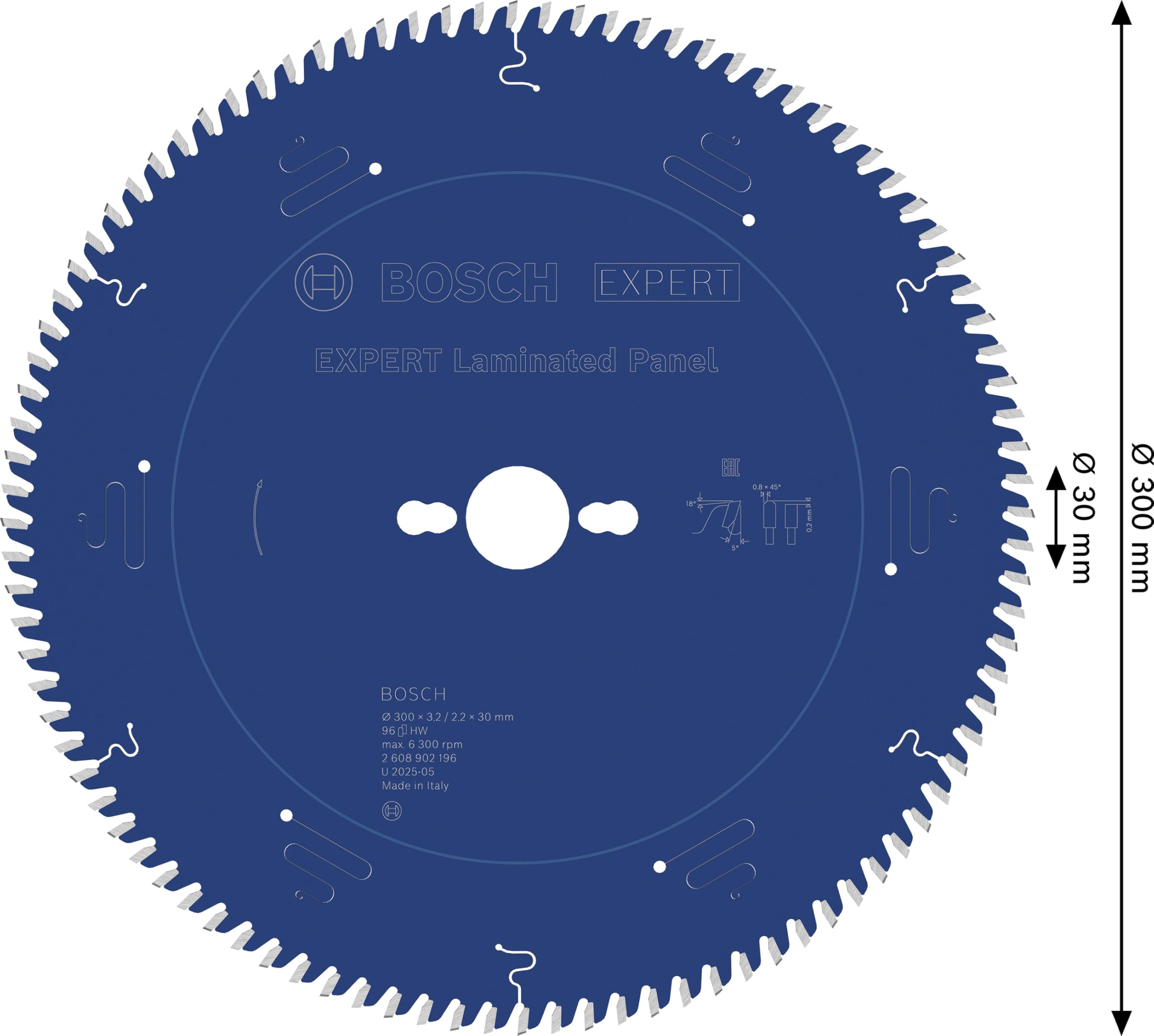Bosch 1x Tarcza pilarska EXPERT Laminated Panel do przewodowych pilarek stołowych (do Płyty powlekane tworzywem sztucznym, Ø mm, Professional Akcesoria Stacjonarna piła stołowa)