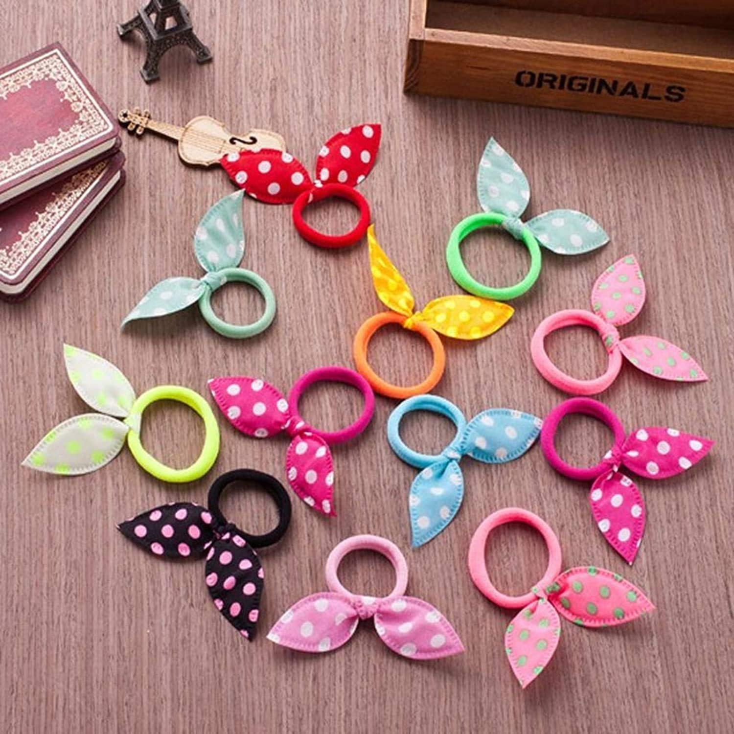 GARG Girls Ponytail Style Rabbit Ear Hair Tie Rubber Bands - Pack of 10 ( Multicolour) (B08LSQL2V9) Amazon Price History, Amazon Price Tracker