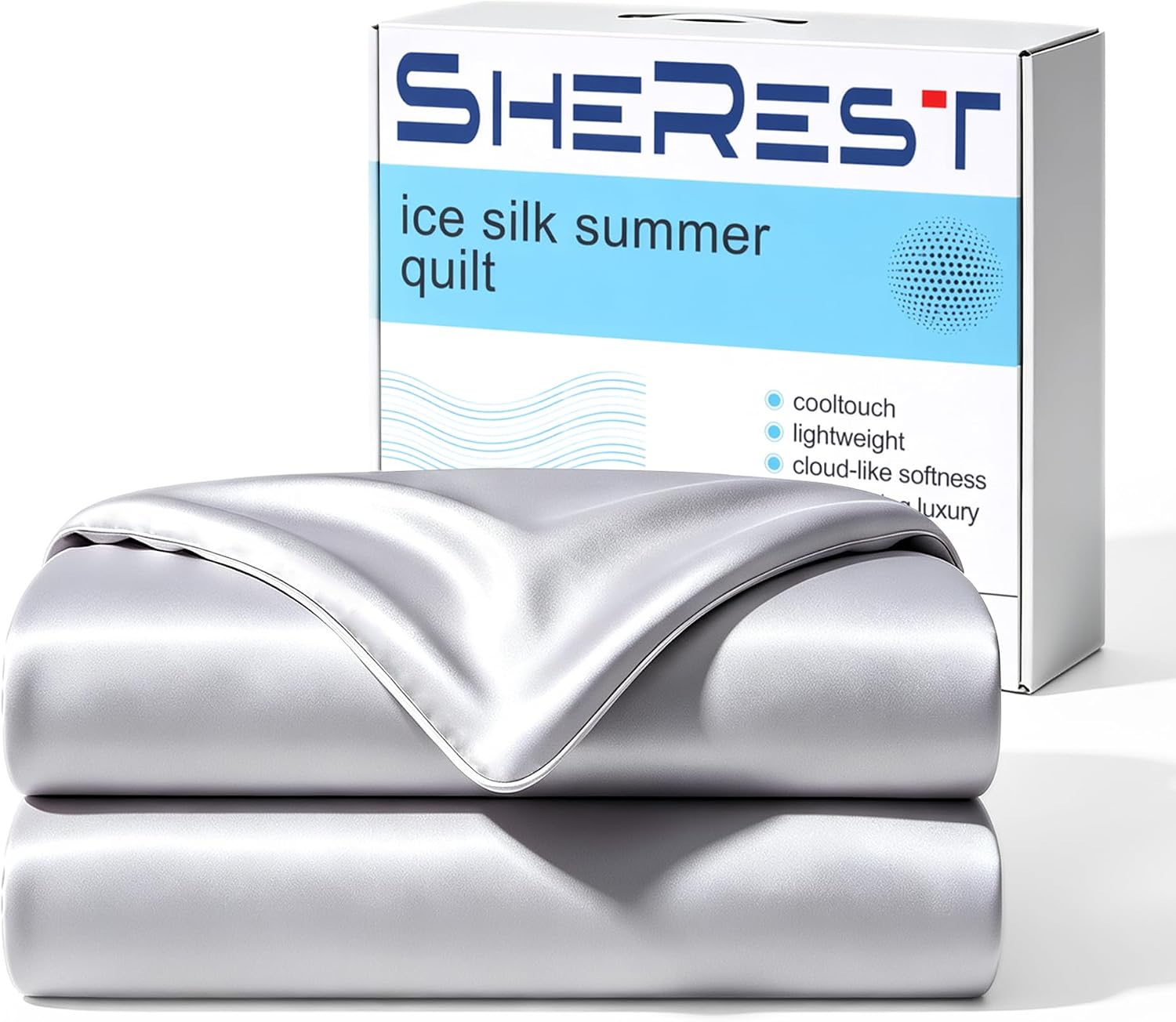 SheRest Cooling Comforter,King/Cali King,Lightweight Breathable Cool Quilt for Hot Sleepers,Prevent Night Sweats,Soft Comfortable All Season Cooling Bed Blanket for Summer,Cool Gray,106"x90"