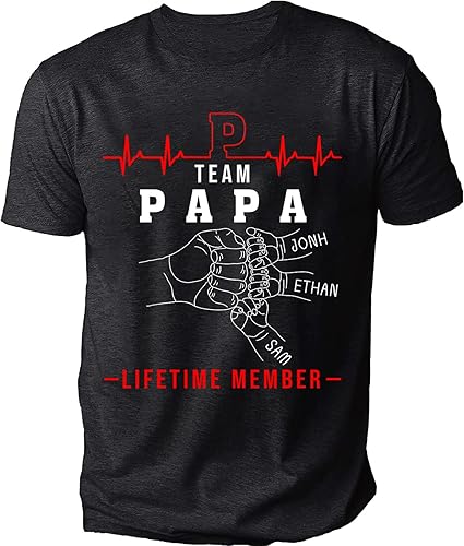 Camisa personalizada de papá del equipo, camisas personalizadas para papá regalos de nietos, camisa del día del padre para papá, camisa de papá