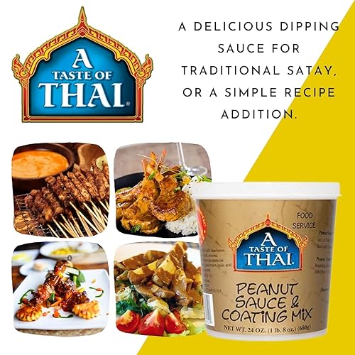 Miniatura 4 de A Taste of Thai Mezcla de salsa de maní y revestimiento  Auténtico sabor tailandés con maní tostado y especias  Mezcla lista para usar para fideos,