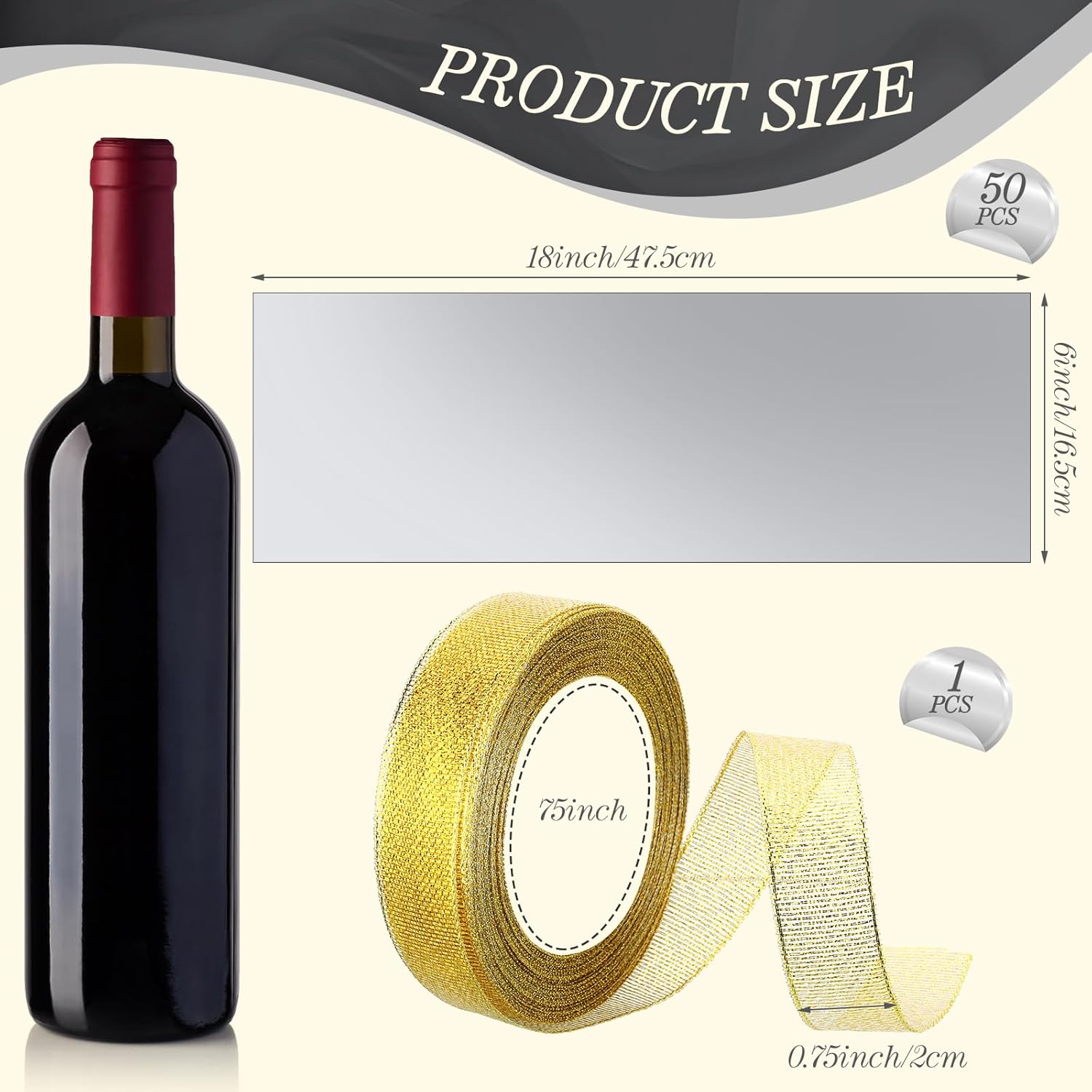 Yeaqee 50 Pcs Christmas Wine Bottle Gift Bags with Gold Bow Ribbons Metallic Wine Bags Gift Wrap for Holiday Party Favor, 18 x 6 Inch(Silver) - Image 2