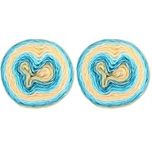 Gradient Cake Yarn Multicolor Fairyland Rainbow Yarn, 2-Pack 60% Cotton 30% Acrylic 10% Wool,Multicolor Crochet Knitting Yarns 52