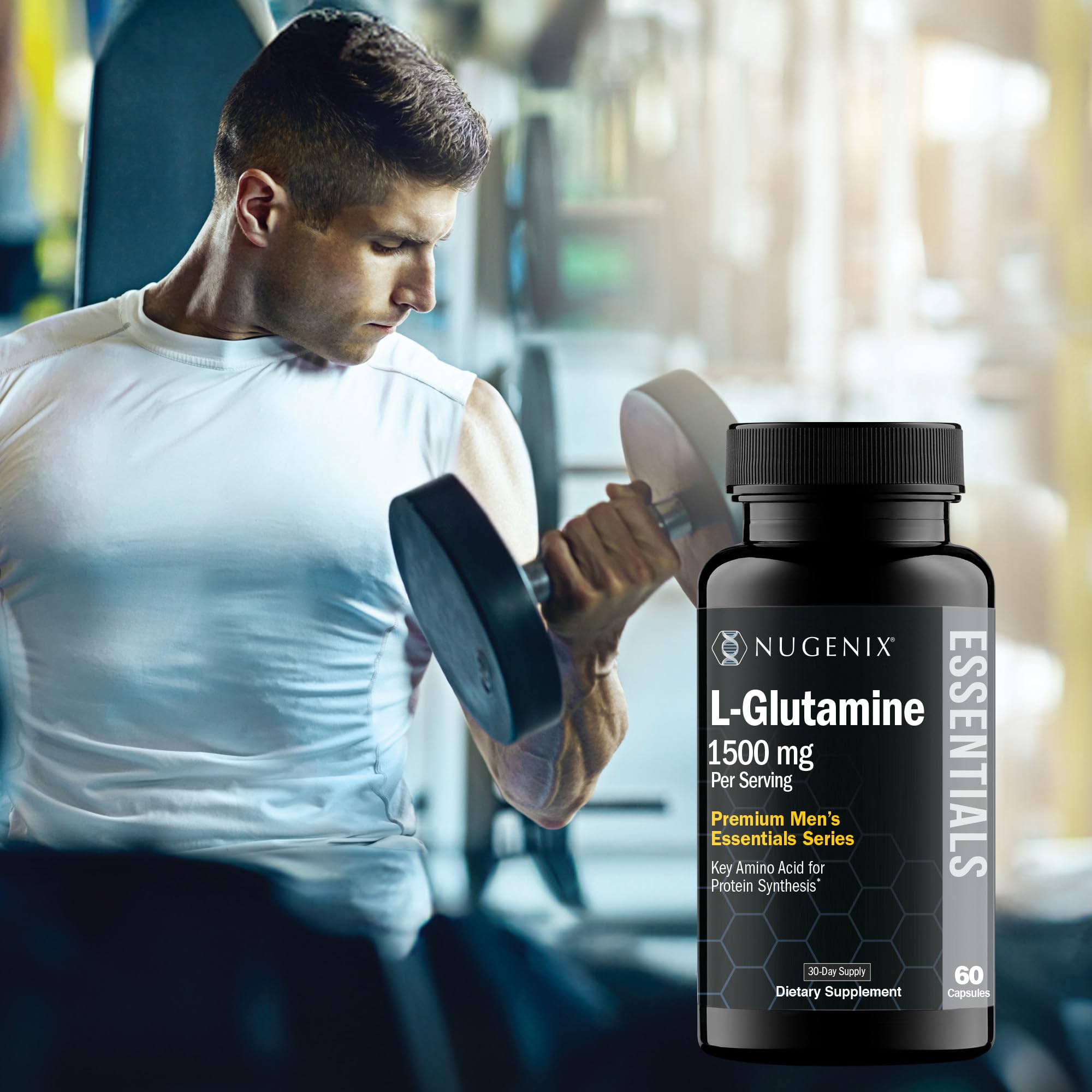 Nugenix Essentials L-Glutamine, 1500mg Botanical Glutamine Amino Acid, 60ct — Amazon image 4