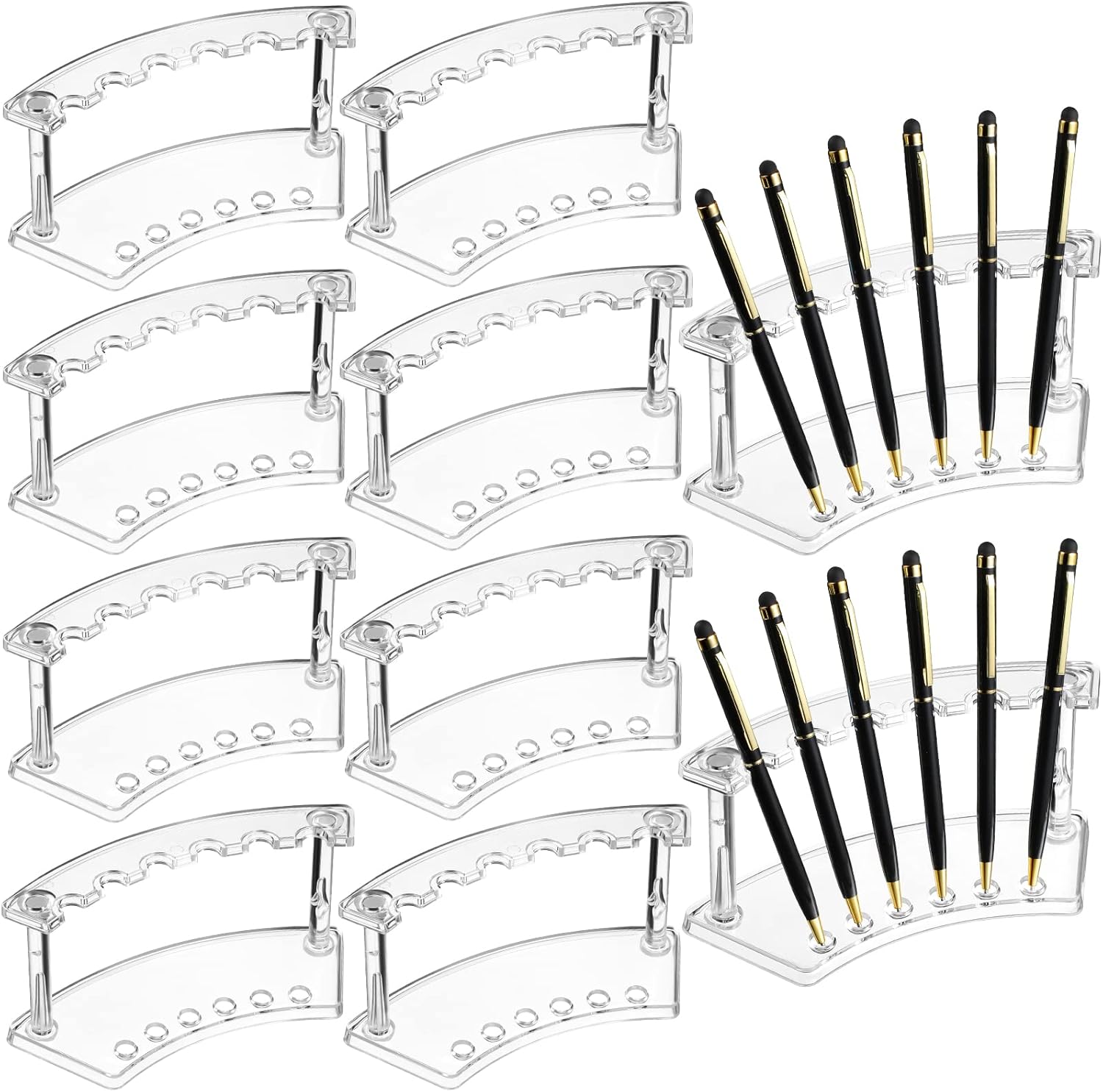 Chinco Plastic Pen Holder Clear Display Stand 6Slots Pen