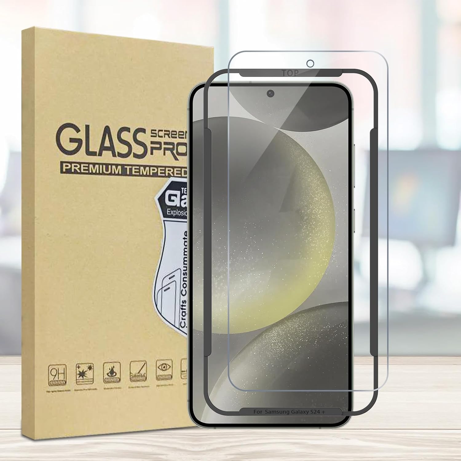 3 Pack Screen Protector Compatible with iPhone 14 Plus/iPhone 13 Pro Max with Installation Frame, Anti-Scratch 9H Hardness Tempered Glass, Bubble Free, Case Friendly