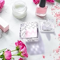 Vista 5 de CORFULRA Plato de monómero grande con tapa, taza de vidrio en polvo líquido acrílico, soporte cuadrado de mariposa para cepillos de uñas, 3 onzas