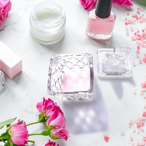 Miniatura 5 de Dappen - Plato para líquido de uñas acrílicas monómero, plato grande de monómero con tapa, vaso de vidrio líquido acrílico, cuadrado de mariposa,