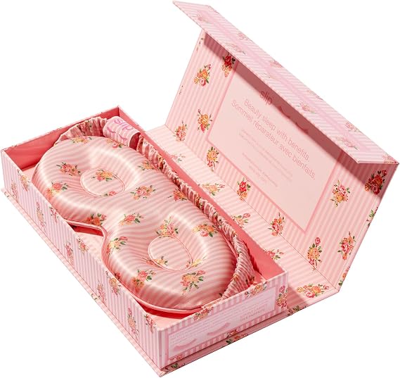 Slip Silk Contour Sleep Mask - Petal (One Size) - 100% Pure Mulberry 22 Momme Silk Eye Mask - Comfortable Sleeping Mask with Elastic Band + 100% PU Foam Filler