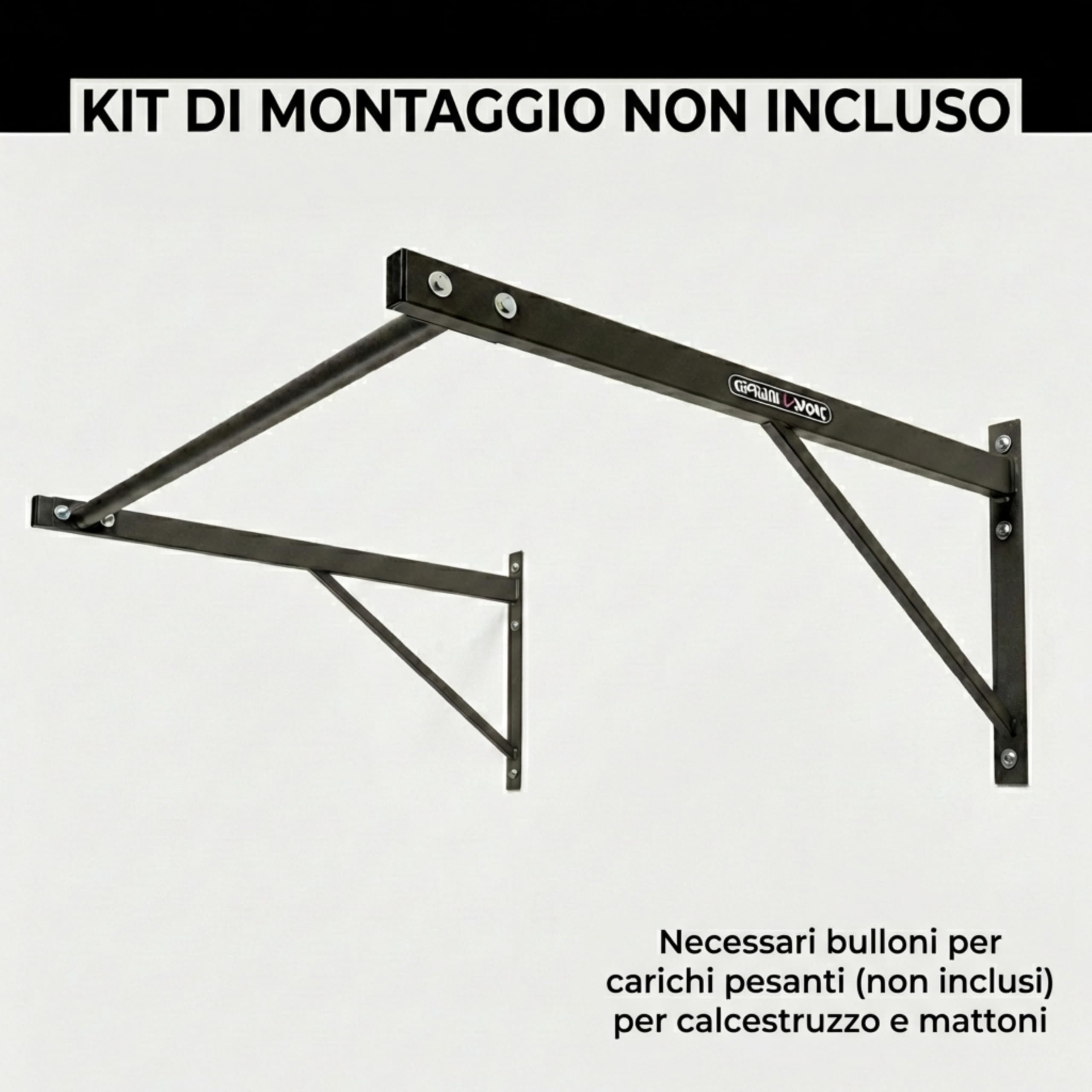 Cipriani sport - Barra Trazioni a Muro Gym Wall Bars -Kit di Fissaggio incluso | Professionale per Muscle Up, Pull Up - per Calisthenics, Bodybuilding - Robusta e Sicura