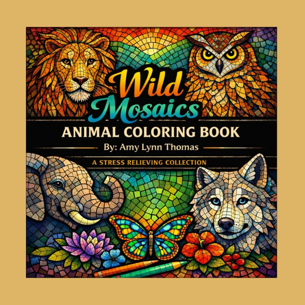 Wild Mosaics Animal Coloring Book: A Stress Relieving Collection