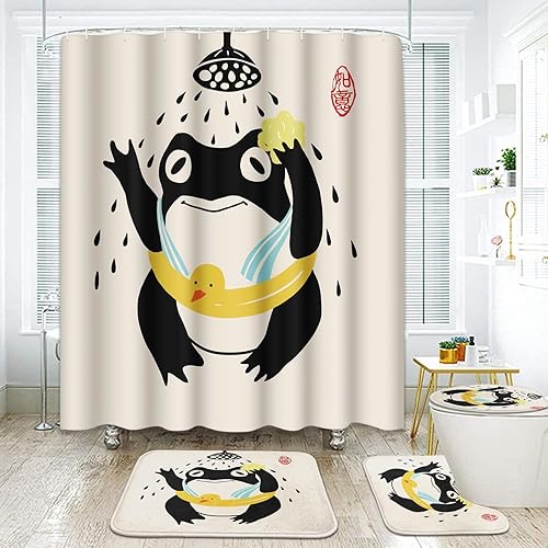 Miniatura 10 de ArtSocket Juego de baño de unicornio arcoíris con cortina de ducha y alfombras, accesorios lindos Cloud Fun Girl Juego de cortina de ducha