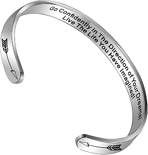 2023 Graduation Gifts for Her Inspirational Cuff Bangle with Graduation Cap Go Confidently in The Direction of Your Dreams! Live The Life You Have Imagined