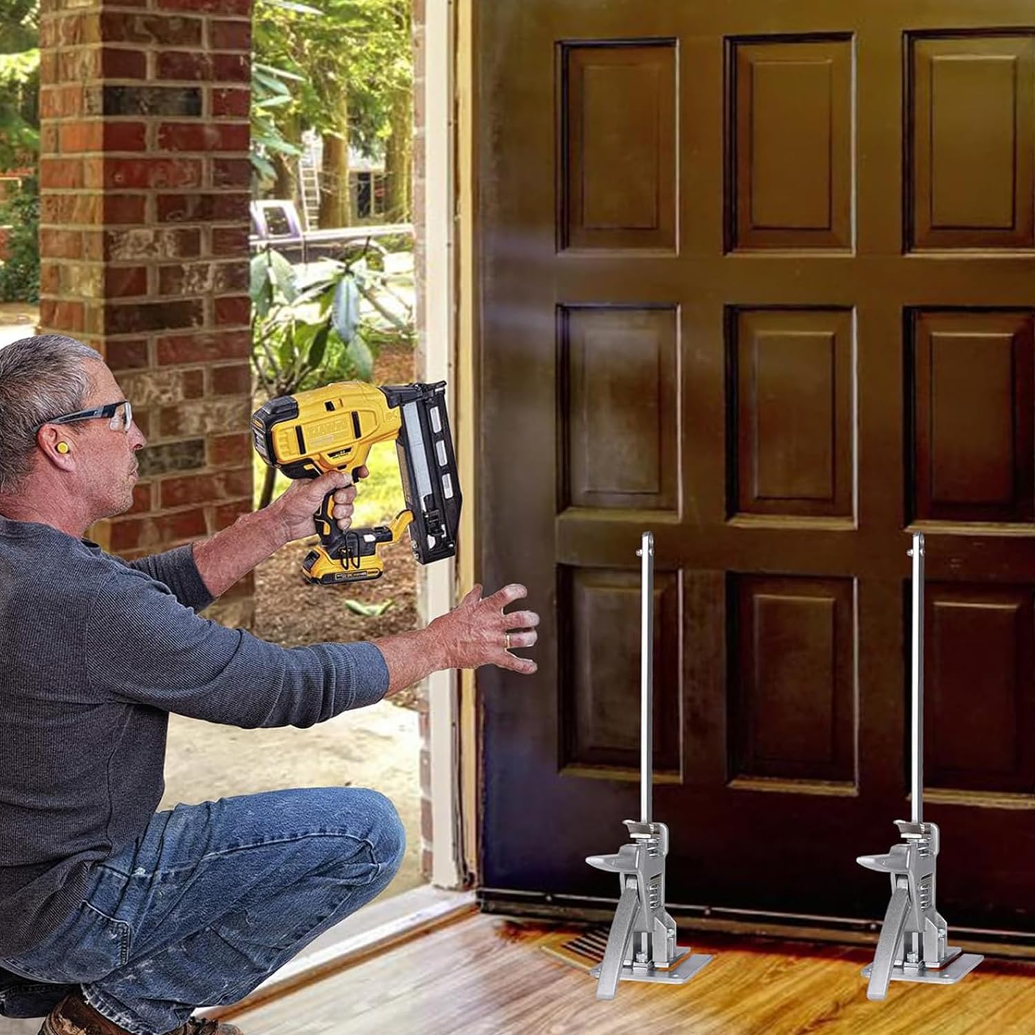 Sollevatore Mobili Toosoar - 2 Pezzi, Regolabile Manuale, Per Lastre Di Cartongesso, Porte, Mobili - Foto 6