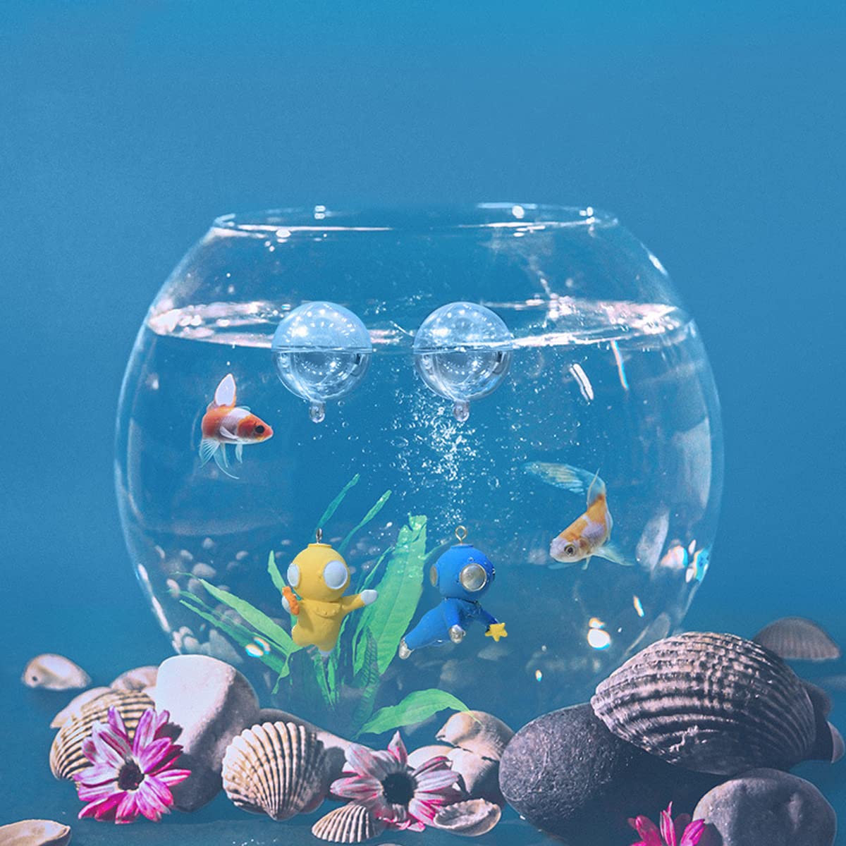 Confezione da 2 Decorazioni Galleggianti per Acquari Decorazione per Acquario Subacqueo Carino Accessori per Acquari Compagno di Giochi per Pesci,A