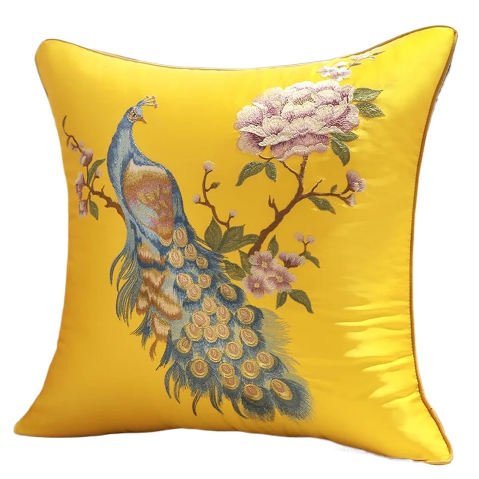 SNDISNV Embroidered Flower Bird Pillowcase For Bedroom