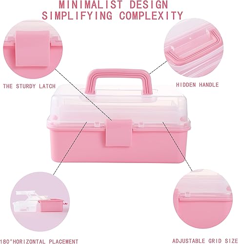 Miniatura 3 de Caja organizadora plegable versátil de tres capas, ideal para arte y manualidades, juguetes, suministros de costura, joyas y herramientas,