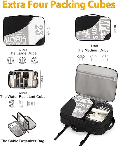 Miniatura 5 de Mochila de transporte, mochila de viaje aprobada por vuelo de 40 L para hombres y mujeres, A-negro (40l), Mochilas de viaje