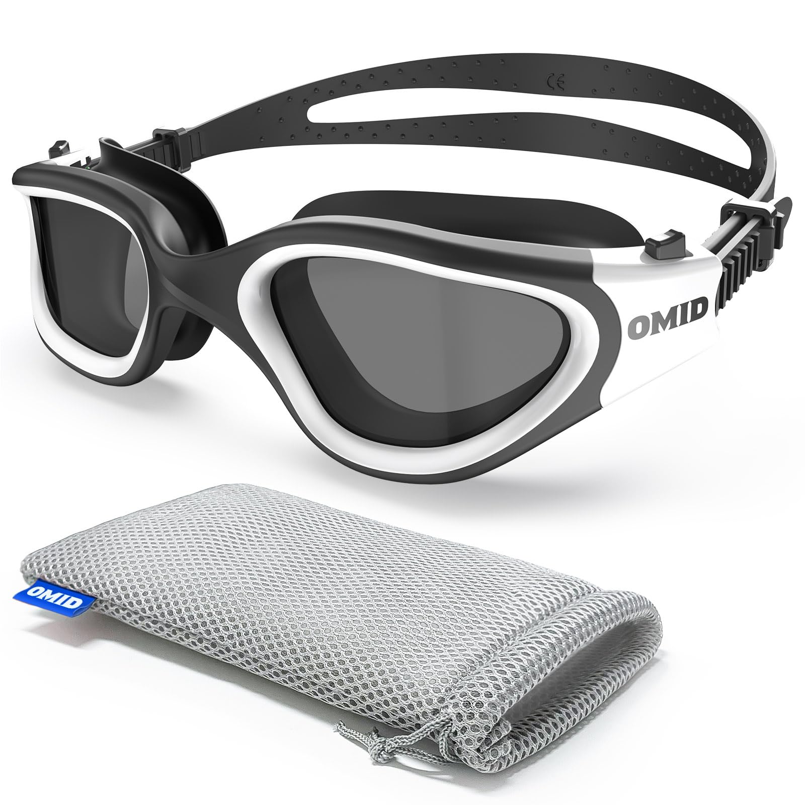 OMID Schwimmbrille, bequeme, polarisierte Schwimmbrille, beschlagfrei, auslaufsicher, UV-Schutz, kristallklare Sicht, Schwimmbrille für Herren, Damen, Erwachsene