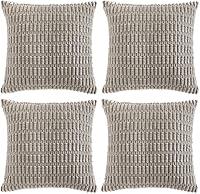 Vista 76 de Fancy Homi - Paquete de 4 fundas de almohada decorativas boho negras de 20 x 20 pulgadas para sala de estar, sofá, cama, decoración rústica moderna